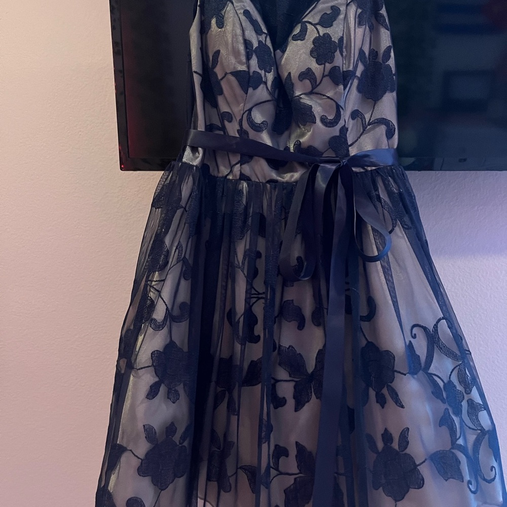 Elegant Black Tie Floral Dress